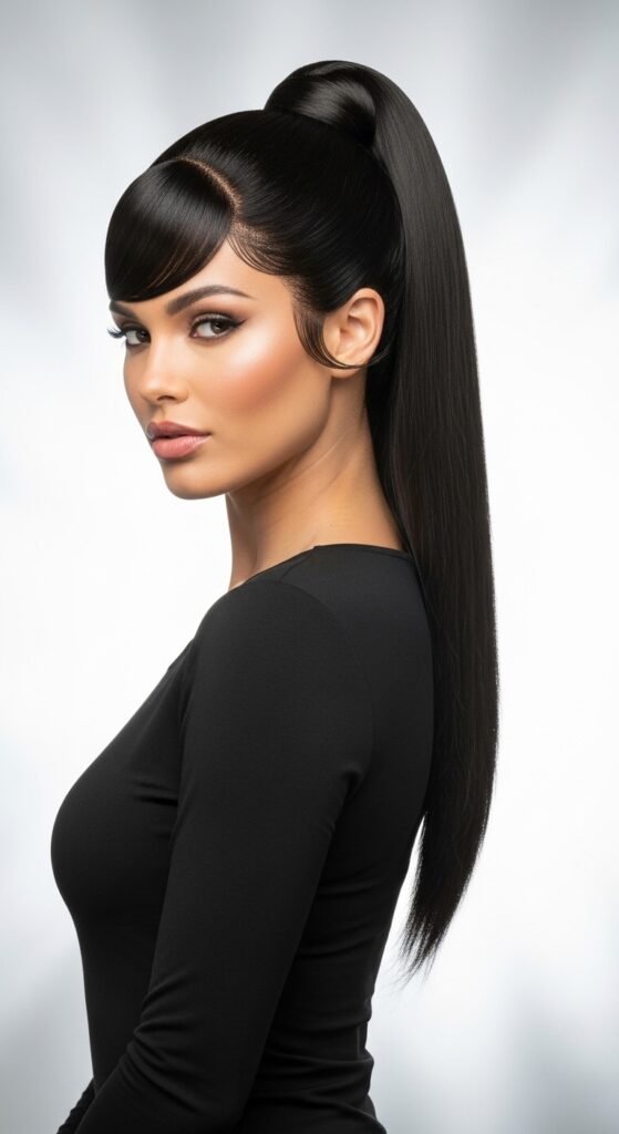 A stunning beauty editorial showcasing diverse chic straight wig hairstyles including sleek bobs, long layers, bangs, ponytails, and ombre styles on beautiful women, illustrating 20 straight wig hairstyles ideas to transform your look with versatile and glamorous straight wig options.