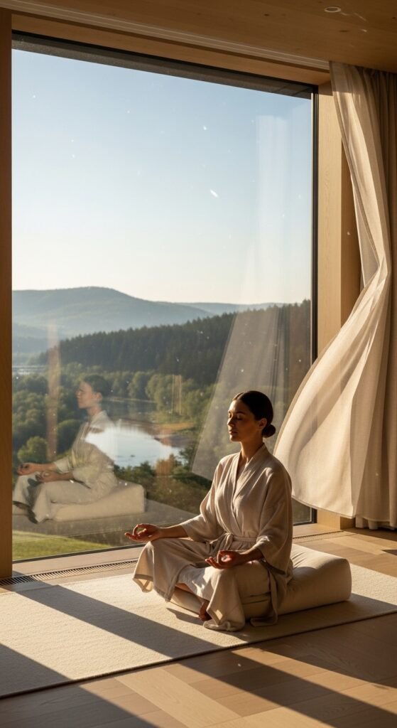 A breathtaking aspirational luxury lifestyle dreams scene featuring a stunning penthouse terrace with infinity pool, champagne, fresh flowers, and golden hour city skyline views, showcasing 23 luxury lifestyle dreams ideas to inspire and guide you in building your ultimate dream life starting today.