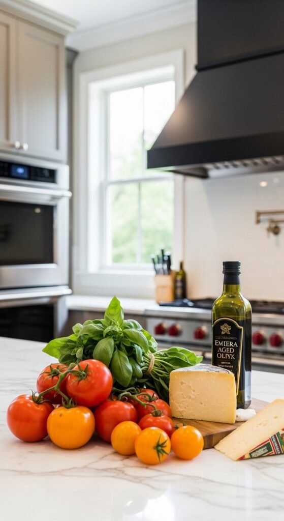 A beautifully styled luxury lifestyle scene featuring an elegant penthouse living room with fresh flowers, gold accents, quality books, warm dramatic lighting, and floor-to-ceiling city views, showcasing 24 luxury lifestyle ideas to transform your everyday existence into an extraordinary and fulfilling life.