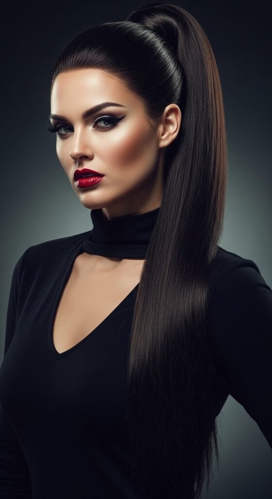 A stunning beauty editorial showcasing diverse chic straight wig hairstyles including sleek bobs, long layers, bangs, ponytails, and ombre styles on beautiful women, illustrating 20 straight wig hairstyles ideas to transform your look with versatile and glamorous straight wig options.