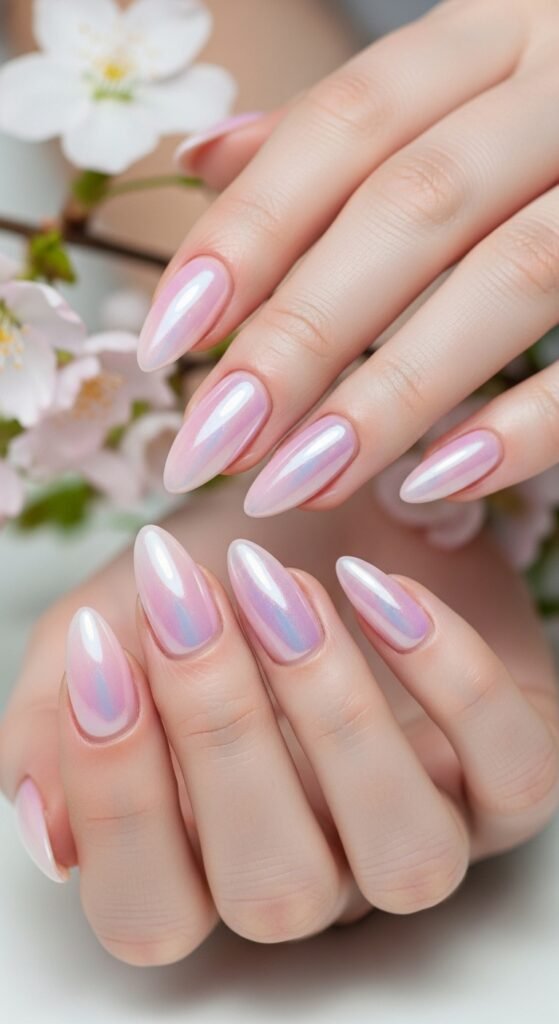 A stunning spring nails editorial featuring beautifully manicured hands with pastel florals, butterfly accents, glazed donut chrome, and vibrant color-blocked designs surrounded by fresh spring flowers, showcasing 20 spring nails ideas for fresh blooming manicures to welcome the sunshine.