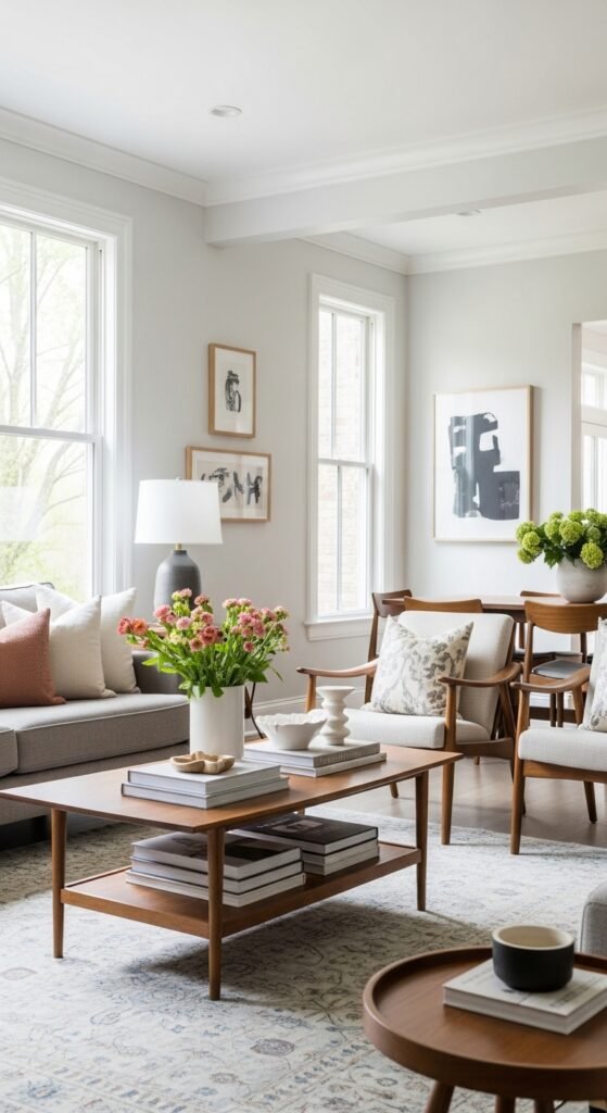 A beautifully styled aspirational millionaire lifestyle scene featuring a luxurious penthouse living room, financial planning books, investment charts, elegant decor, and golden lighting, showcasing 22 millionaire lifestyle ideas as a blueprint for achieving financial freedom and living rich.