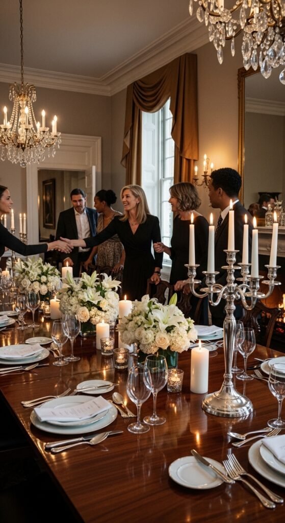 A beautifully styled luxury lifestyle scene featuring an elegant penthouse living room with fresh flowers, gold accents, quality books, warm dramatic lighting, and floor-to-ceiling city views, showcasing 24 luxury lifestyle ideas to transform your everyday existence into an extraordinary and fulfilling life.