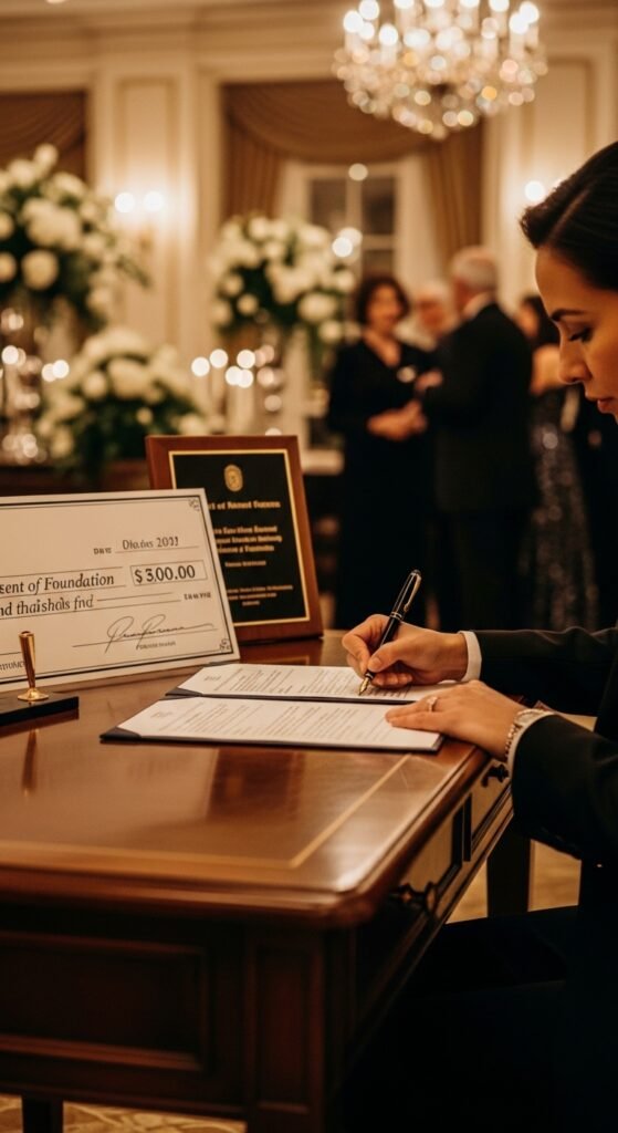 A breathtaking aspirational luxury lifestyle dreams scene featuring a stunning penthouse terrace with infinity pool, champagne, fresh flowers, and golden hour city skyline views, showcasing 23 luxury lifestyle dreams ideas to inspire and guide you in building your ultimate dream life starting today.