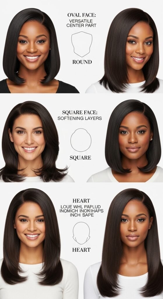 A stunning beauty editorial showcasing diverse chic straight wig hairstyles including sleek bobs, long layers, bangs, ponytails, and ombre styles on beautiful women, illustrating 20 straight wig hairstyles ideas to transform your look with versatile and glamorous straight wig options.