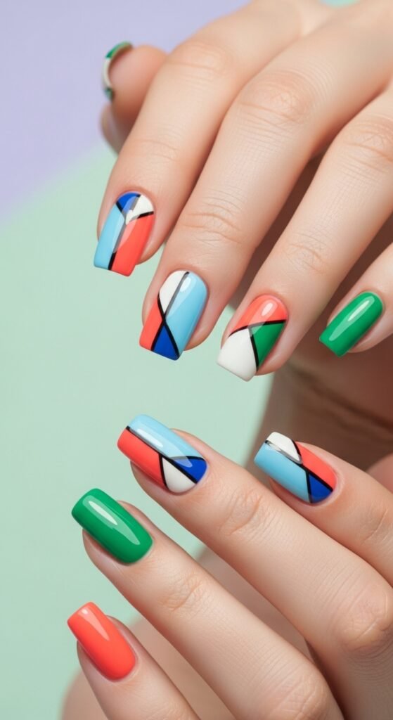 A stunning spring nails editorial featuring beautifully manicured hands with pastel florals, butterfly accents, glazed donut chrome, and vibrant color-blocked designs surrounded by fresh spring flowers, showcasing 20 spring nails ideas for fresh blooming manicures to welcome the sunshine.