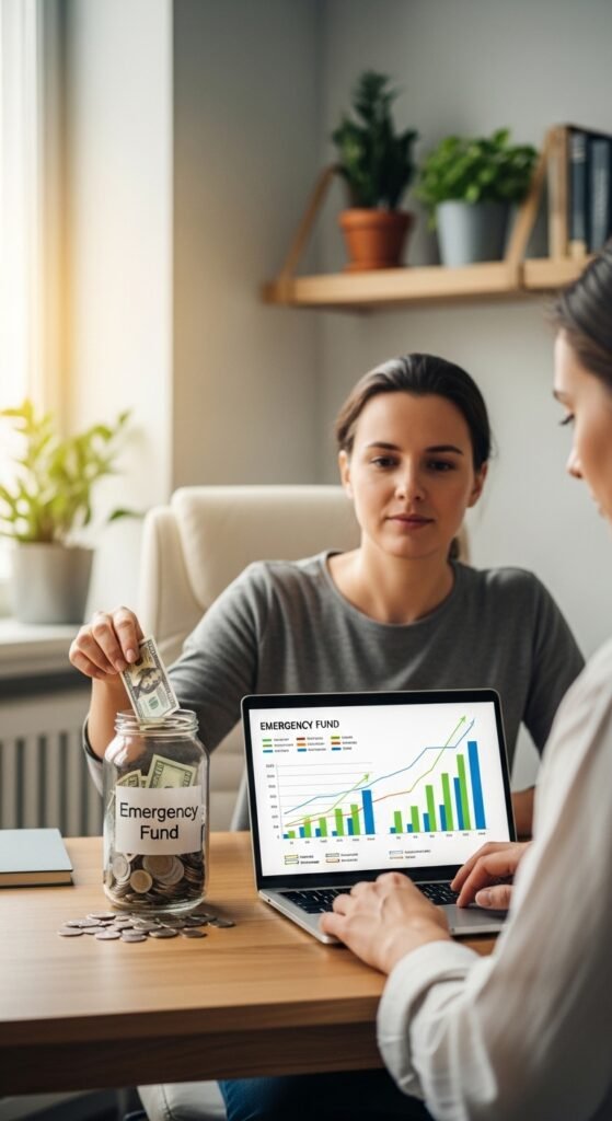 A beautifully styled aspirational millionaire lifestyle scene featuring a luxurious penthouse living room, financial planning books, investment charts, elegant decor, and golden lighting, showcasing 22 millionaire lifestyle ideas as a blueprint for achieving financial freedom and living rich.