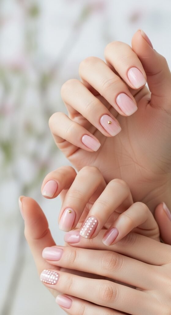 A stunning spring nails editorial featuring beautifully manicured hands with pastel florals, butterfly accents, glazed donut chrome, and vibrant color-blocked designs surrounded by fresh spring flowers, showcasing 20 spring nails ideas for fresh blooming manicures to welcome the sunshine.