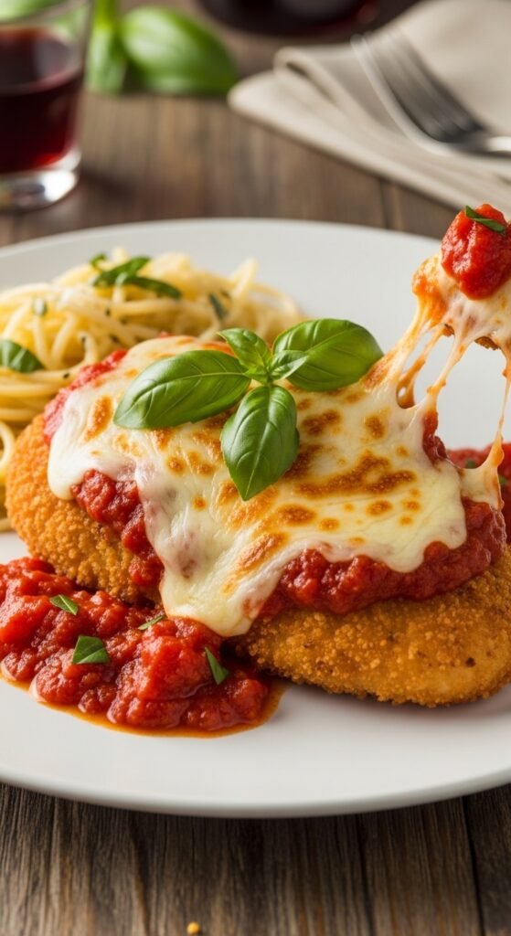 A beautifully styled spread of multiple delicious chicken dinner dishes including golden roasted chicken, creamy pasta, tacos, and stir fry arranged on a rustic wooden dining table, showcasing 15 dinner ideas with chicken that are easy, flavorful, and perfect for every night of the week.