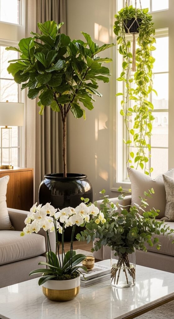 A breathtaking luxury lifestyle aesthetic living room featuring rich jewel toned decor, gold accents, layered textures, dramatic lighting, and curated art, showcasing 15 luxury lifestyle aesthetic ideas to transform your everyday space into an extraordinary and opulent experience.