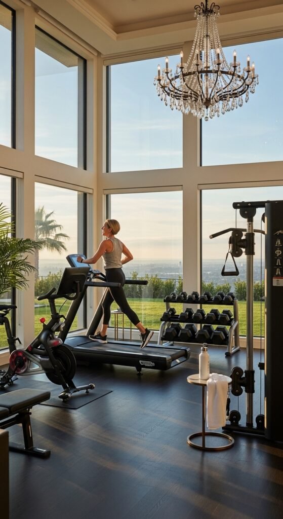 A beautifully styled aspirational millionaire lifestyle scene featuring a luxurious penthouse living room, financial planning books, investment charts, elegant decor, and golden lighting, showcasing 22 millionaire lifestyle ideas as a blueprint for achieving financial freedom and living rich.