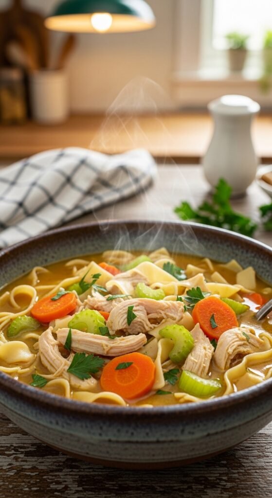 A beautifully styled spread of multiple delicious chicken dinner dishes including golden roasted chicken, creamy pasta, tacos, and stir fry arranged on a rustic wooden dining table, showcasing 15 dinner ideas with chicken that are easy, flavorful, and perfect for every night of the week.