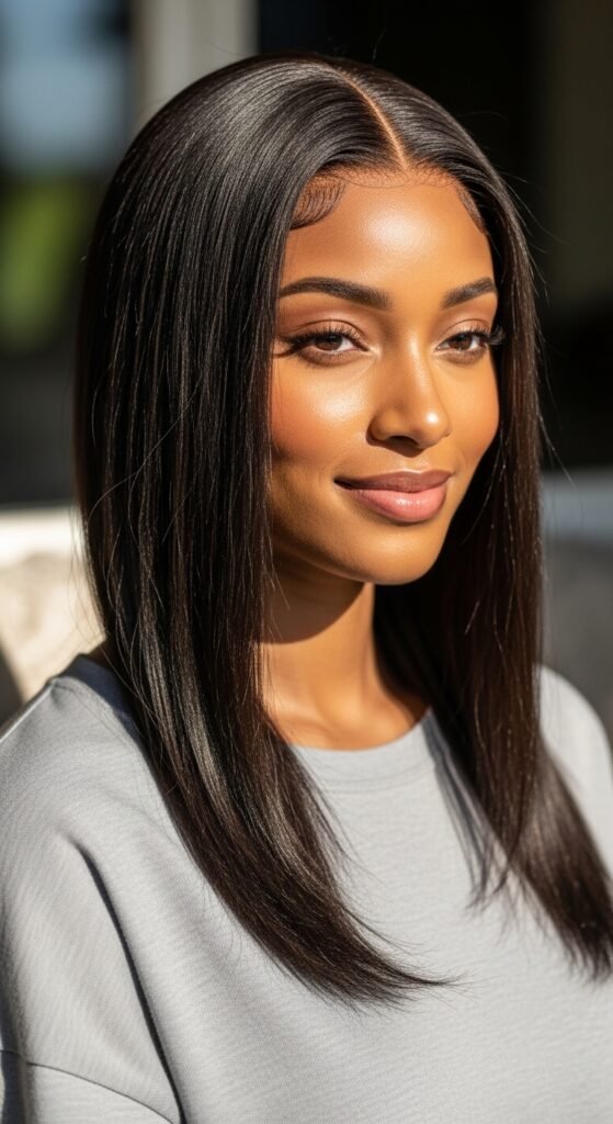A stunning beauty editorial showcasing diverse chic straight wig hairstyles including sleek bobs, long layers, bangs, ponytails, and ombre styles on beautiful women, illustrating 20 straight wig hairstyles ideas to transform your look with versatile and glamorous straight wig options.