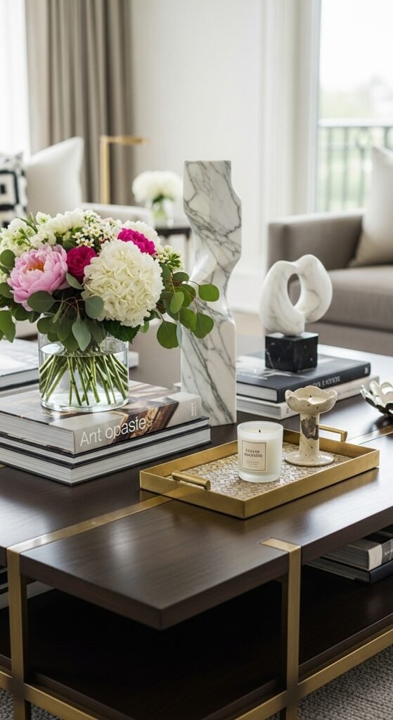 A breathtaking luxury lifestyle aesthetic living room featuring rich jewel toned decor, gold accents, layered textures, dramatic lighting, and curated art, showcasing 15 luxury lifestyle aesthetic ideas to transform your everyday space into an extraordinary and opulent experience.