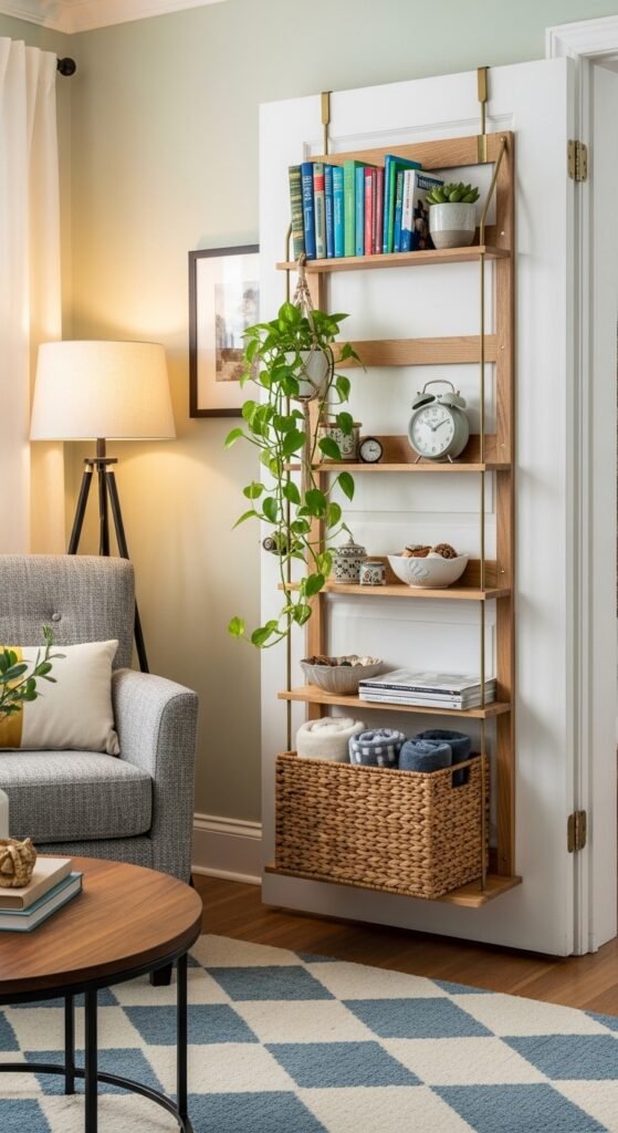 A beautifully designed and maximized small living room featuring multi-functional furniture, large mirrors, high curtains, vertical storage, and a neutral color palette, showcasing 20 small living room decor ideas to help you maximize space and create a stylish and functional home.