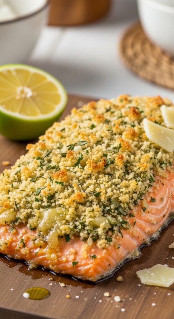  A breathtaking easy salmon recipes baked editorial featuring a stunning spread of golden baked salmon dishes including garlic butter, parmesan herb crusted, lemon pepper, and Mediterranean styles on a rustic wooden table with fresh lemon and dill, showcasing the ultimate guide to foolproof and flavorful easy baked salmon meals.