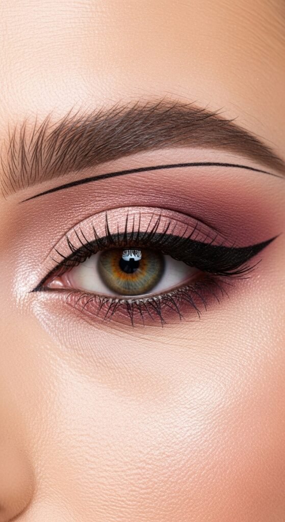 A breathtaking Korean makeup look editorial featuring a beautiful woman with flawless dewy glass skin, soft gradient lips, straight brows, puppy liner, and luminous K-beauty glow surrounded by elegant Korean beauty products, showcasing 20 Korean makeup look ideas as the ultimate guide to achieving the coveted K-beauty glow.