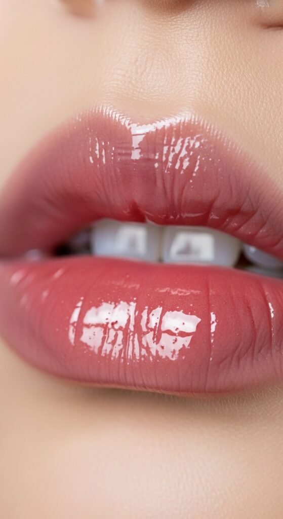 A breathtaking Korean makeup look editorial featuring a beautiful woman with flawless dewy glass skin, soft gradient lips, straight brows, puppy liner, and luminous K-beauty glow surrounded by elegant Korean beauty products, showcasing 20 Korean makeup look ideas as the ultimate guide to achieving the coveted K-beauty glow.