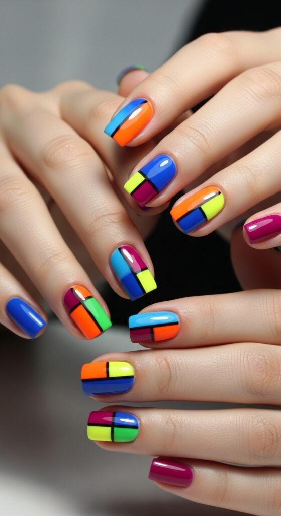 A stunning beauty editorial featuring beautifully manicured hands showcasing multiple cool nail art designs including chrome effects, pressed flowers, geometric patterns, and glitter ombre on a white marble surface, illustrating 15 cool nails ideas as a complete guide to achieving stunning and creative manicures.