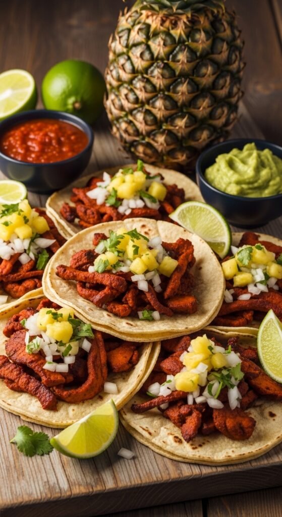 A stunning and vibrant spread of authentic Mexican food recipes including tacos, enchiladas, guacamole, salsa, and rice beautifully arranged on a colorful rustic table, showcasing 20 Mexican food recipes ideas for creating a delicious culinary fiesta in your own kitchen.