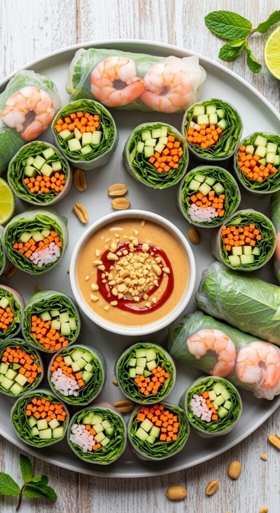 A stunning appetizing spread of multiple quick dinner ideas including shrimp scampi, sheet pan salmon, creamy pasta, tacos, and stir fry beautifully styled on a rustic wooden dining table with fresh herbs and warm kitchen lighting, showcasing 25 quick dinner ideas as the ultimate guide to easy and delicious weeknight meals.