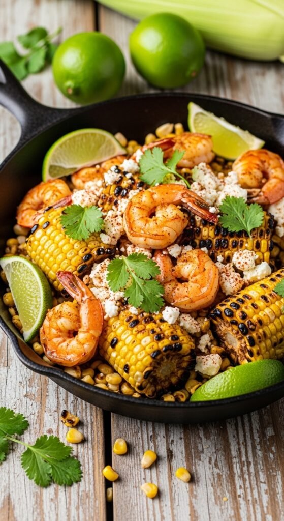 A breathtaking easy shrimp recipes for dinner editorial featuring a stunning spread of golden shrimp dishes including garlic butter shrimp, lemon scampi, shrimp tacos, Cajun shrimp, and Greek shrimp with feta beautifully styled on a rustic wooden table with fresh lemon and herbs, showcasing the ultimate guide to fast fancy and foolproof easy shrimp recipes for dinner.