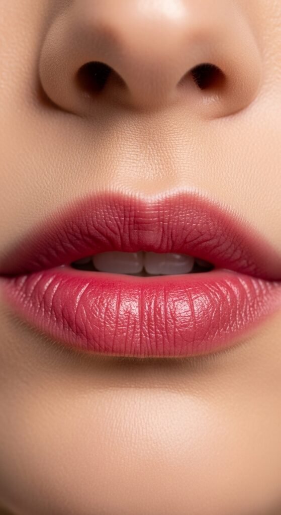 A breathtaking simple natural makeup editorial featuring a beautiful woman with effortlessly glowing dewy skin, groomed feathery brows, soft cream blush, bitten lip stain, and inner corner highlight surrounded by minimal beauty products on white marble, showcasing 20 simple makeup natural ideas as the ultimate guide to achieving effortless everyday beauty.