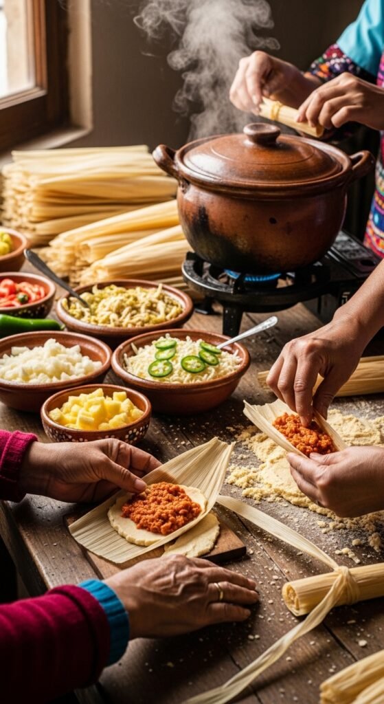 A stunning and vibrant spread of authentic Mexican food recipes including tacos, enchiladas, guacamole, salsa, and rice beautifully arranged on a colorful rustic table, showcasing 20 Mexican food recipes ideas for creating a delicious culinary fiesta in your own kitchen.