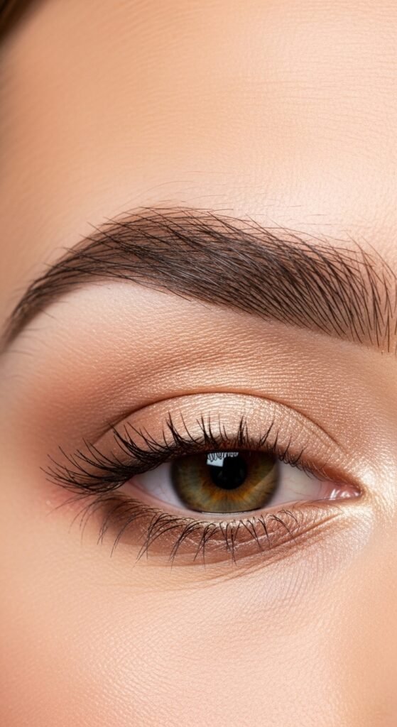 A breathtaking Korean makeup look editorial featuring a beautiful woman with flawless dewy glass skin, soft gradient lips, straight brows, puppy liner, and luminous K-beauty glow surrounded by elegant Korean beauty products, showcasing 20 Korean makeup look ideas as the ultimate guide to achieving the coveted K-beauty glow.