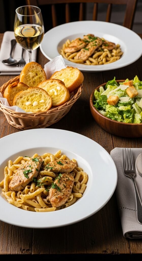 A breathtaking garlic butter chicken pasta editorial featuring a stunning bowl of golden seared chicken over perfectly cooked fettuccine in a rich glossy garlic butter cream sauce topped with freshly grated parmesan and fresh parsley, showcasing the ultimate comfort food guide to making the most delicious garlic butter chicken pasta at home.