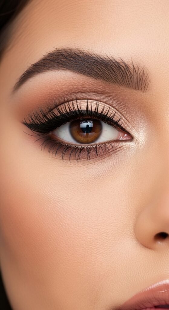 A breathtaking Korean makeup look editorial featuring a beautiful woman with flawless dewy glass skin, soft gradient lips, straight brows, puppy liner, and luminous K-beauty glow surrounded by elegant Korean beauty products, showcasing 20 Korean makeup look ideas as the ultimate guide to achieving the coveted K-beauty glow.