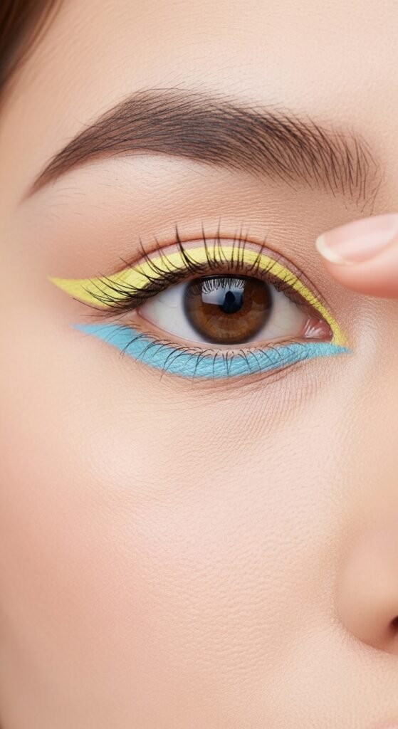 A breathtaking Korean makeup look editorial featuring a beautiful woman with flawless dewy glass skin, soft gradient lips, straight brows, puppy liner, and luminous K-beauty glow surrounded by elegant Korean beauty products, showcasing 20 Korean makeup look ideas as the ultimate guide to achieving the coveted K-beauty glow.