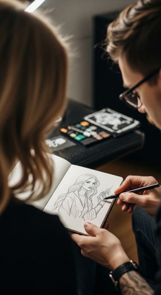 A stunning tattoo editorial featuring a beautiful woman showcasing multiple elegant feminine tattoos including delicate florals, minimalist constellations, botanical designs, and meaningful script on wrist, collarbone, and forearm placements, illustrating 18 tattoos for women ideas as the ultimate guide to finding the perfect ink.