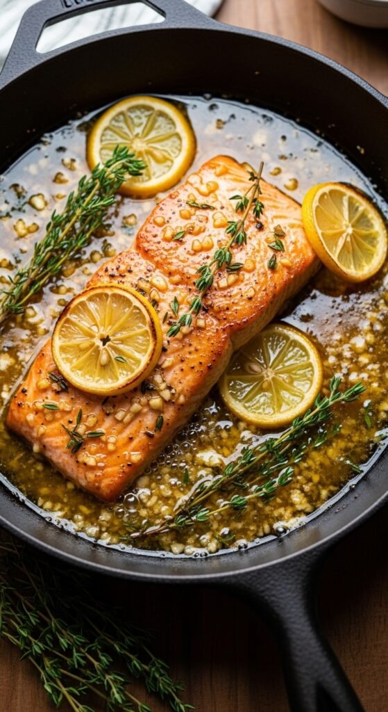  A breathtaking easy salmon recipes baked editorial featuring a stunning spread of golden baked salmon dishes including garlic butter, parmesan herb crusted, lemon pepper, and Mediterranean styles on a rustic wooden table with fresh lemon and dill, showcasing the ultimate guide to foolproof and flavorful easy baked salmon meals.