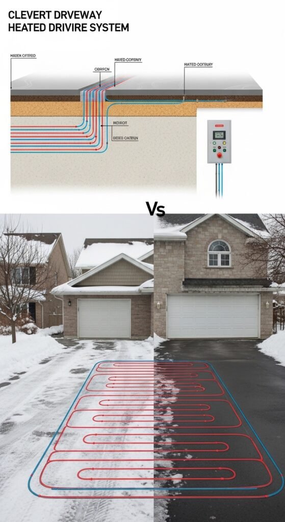 7. The Driveway with LED Strip Lighting