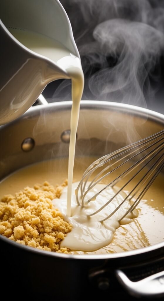 Step 3: Add the Warm Milk (Slowly, Then All At Once)