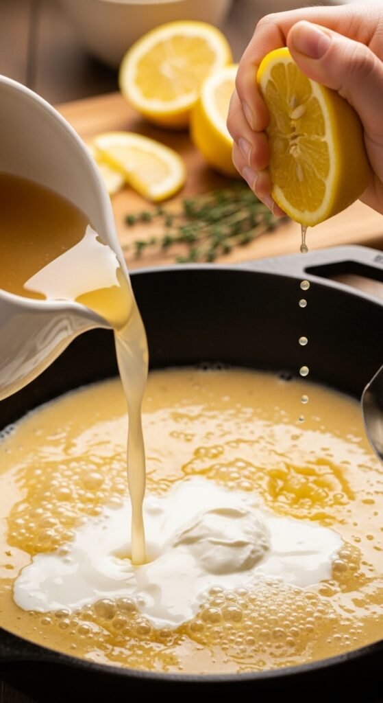 Step 4: Create the Lemon Cream Sauce