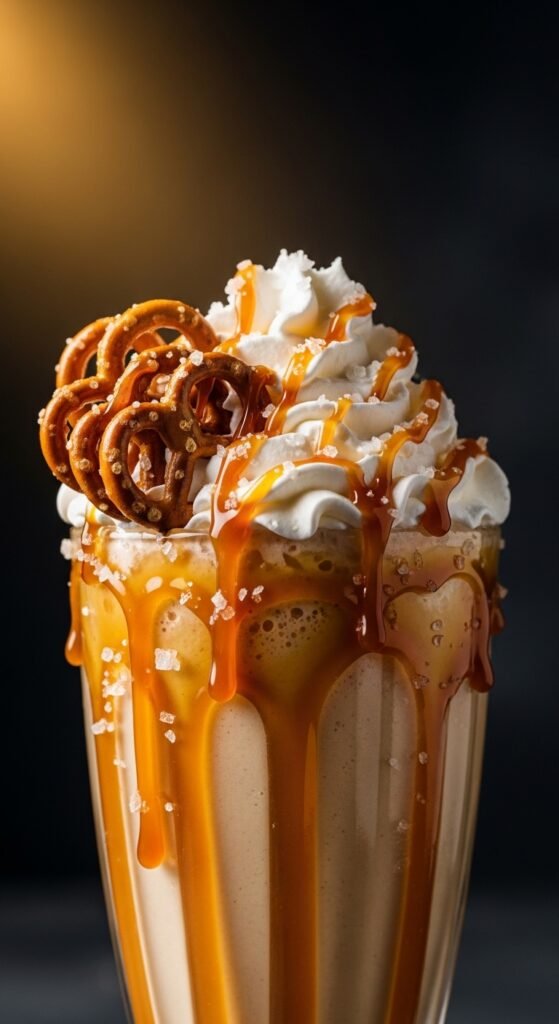4. Salted Caramel Pretzel Crunch Milkshake