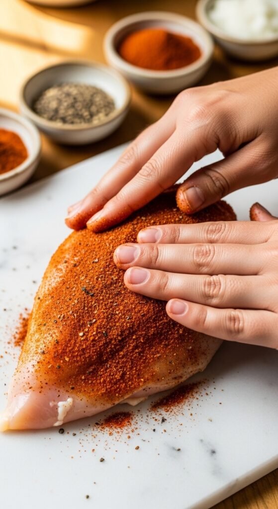Step 1: Prepare Your Chicken (30 minutes to 4 hours before cooking)