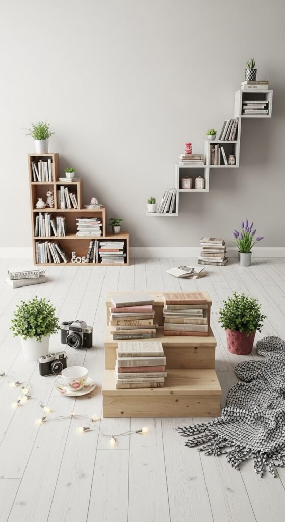 8. Bookshelf Stairs (For the Literary Whimsy)