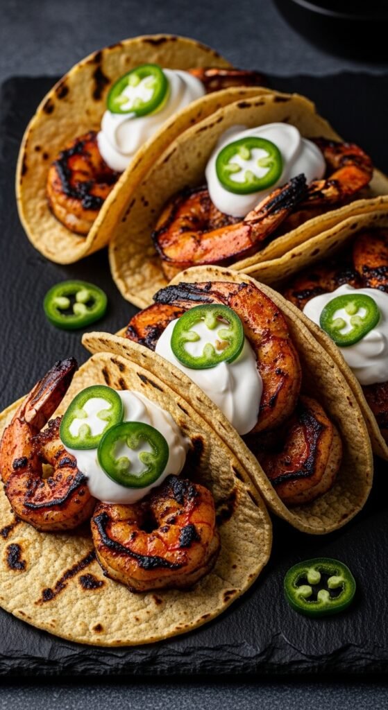 2. Blackened Shrimp Tacos (Cajun Style)