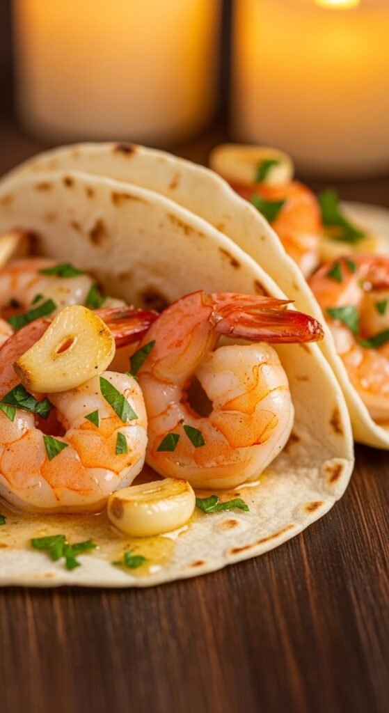 3. Garlic Butter Shrimp Tacos (Rich & Comforting)