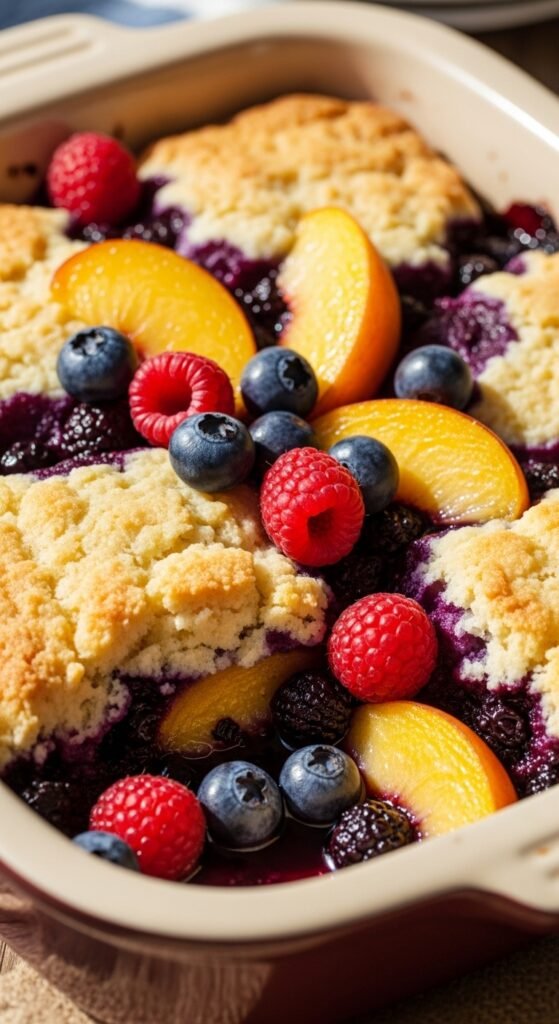 Peach and Berry Cobbler