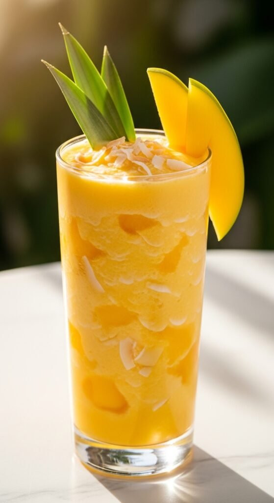 9. Tropical Mango Coconut Milkshake (Dairy-Free Option)