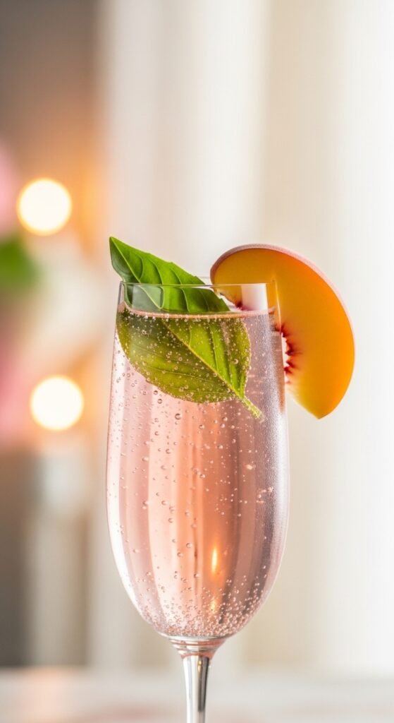 Recipe 18: Peach Basil Bellini (Non‑Alcoholic)