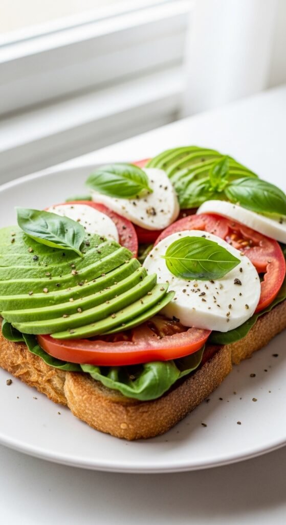 Roasted Vegetable Caprese Sandwich