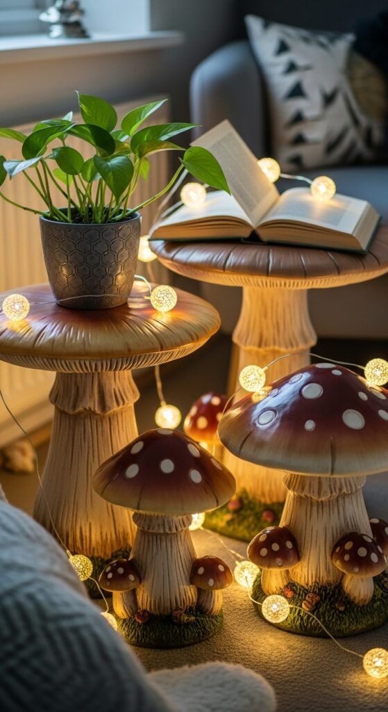 3. Mushroom Accent Tables (The Fairy Core Staple)