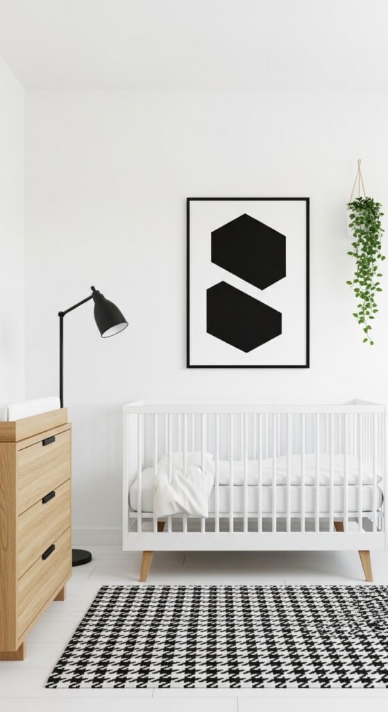 Idea #5: The Minimalist Monochrome (Black, White & Wood)