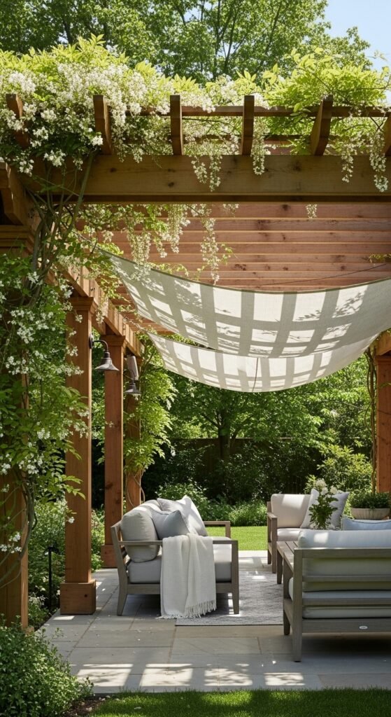 Idea #6: The Shaded Retreat (Pergola & Canopy Ideas)