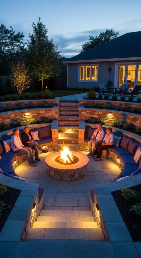 6. Sunken Conversation Pit Fireplace